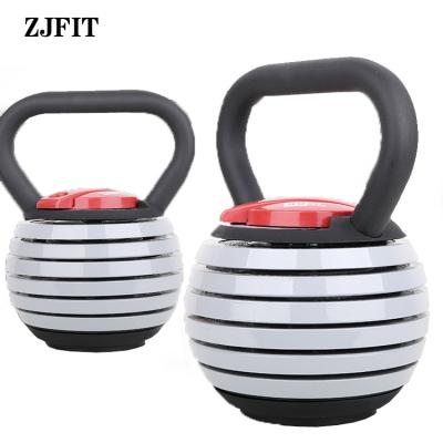 China ZJFIT Fitness Gym Equipment Durable Calavera de rusas de pesas Muscle Training Competition 9kg Adjustable Cast Iron Kettlebell Set for sale