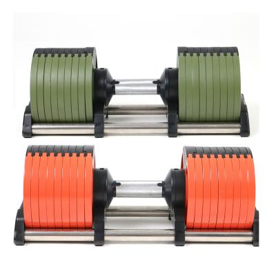 China Custom Body Building Dropshipping Adjustable Dumbbell Set 20kg 24kg 32kg 36kg Adjustable Dumbbell Wholesale Durable/Eco-friendly Weights for sale