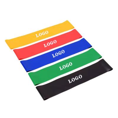 China Durable/Eco-friendly Custom Printed Gym Fitness Stretching Latex Home Adjustable Loop Non Slip Exercise Resistance Bands Elastic Bands With Logo for sale