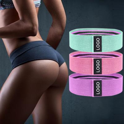 China Durable Gym ZJ Logo Women Fitness Hip Training Custom Elastic Band 3 Pack Booty Workout Exercise Band Set Non Slip Fabric Resistance Bands for sale