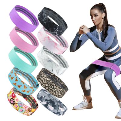 China Elastic Band Gym ZJ Fabric Leopard Print Exercise Fitness Hip Loop Booty Loop Durable Custom Printing Resistance Bands Set for sale