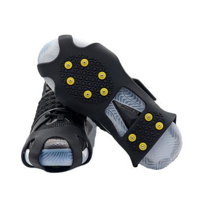 China ZJFIT 10 Non-Slip Durable / Studs Silicone Band Climbing Cleats In Shoes Ice Snow Grips Staple Over Shoe Cleat Rubber Studs Anti Skid for sale