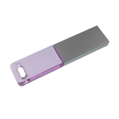 China Metal Mini Slim Acrylic Light Up USB Drive Flash Glass with Logo Pen Drive From Custom Made 512MB to 128GB for sale