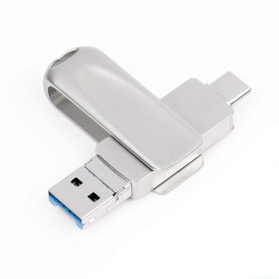 China High Speed ​​Metal OTG USB Flash Drive 3 IN 1Pendrive 128GB 64GB 32GB 16GB 8GB For Iphone for sale