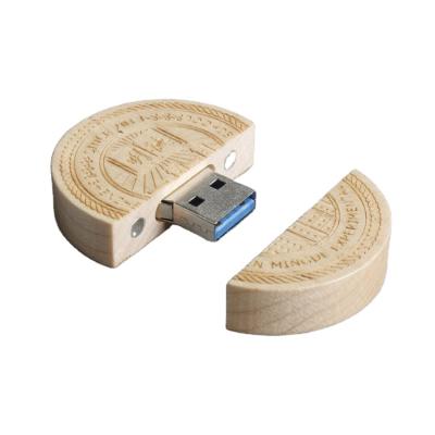 China Computer YONANSON Wooden Round USB Flash Drive Around High Quality USB Stick OEM Custom Logo for sale