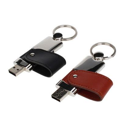 China Wholesale Fashion Customized Customized Flash Key Metal Factory Logo USB Drive Leather Metal Ring Pendrive for sale