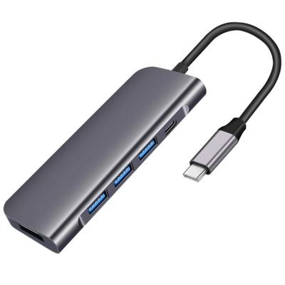 China Wholesale Aluminum Housing Customized USB C HUB 5 in 1 USB 3.0 Adapter with PD Fast Charging Docking Station for PC Laptop for sale