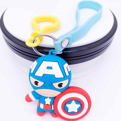 China Cartoon Marvel D.C. Avengers PVC Keychains With All Super Heroes For Gifts Kids Boys Promotional Gift for sale