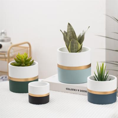 China Modern Desktop Decorative Nordic Bonsai Pot Cement Cylinder Hotel Manufacturer Chaozhou Planter Pot Succulent Flower Pots for sale