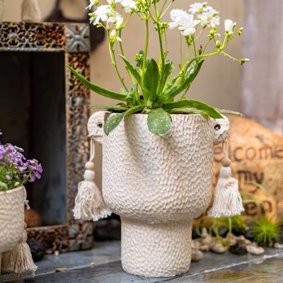 China Modern Unique Home Window Sill Flowerpot Decor Bohemian Indoor Plant Pot Concrete Planter Desktop Pots For Plant for sale