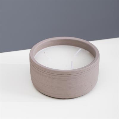 China Wholesale Europe Elegant Round Cylinder Colored Cylinder Matte Candle Holder Concrete Jar Concrete Jar Candle Jars for sale