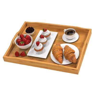 China Hot Morden Selling 100% Eco-Friendly Breakfast Serving Tray Biodegradable Bamboo Tray for sale