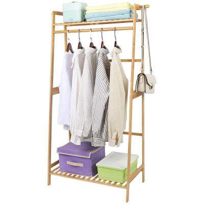 China Modern Customized Modern Bedroom Clothes Organizer Closet Bamboo Portable Wardrobe for sale