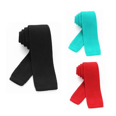 China Solid Color Breathable Cheap Tie Triangle Leisure Mens Skinny Knitted Ties Manufacturer for sale