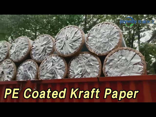 Peelable PE Coated Kraft Paper Roll Foaming Wood Pulp Recycled Brown