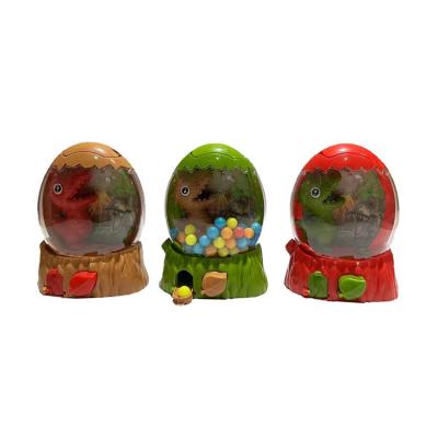 China Cartoon Toys Dinosaur Egg Toy Candy Dispenser Bubble Gum Candy Machine Sweet Toy for sale