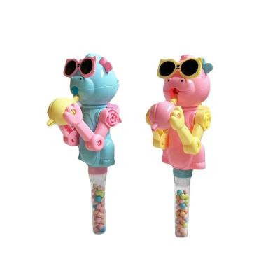 China Cartoon Toys Wholesale Monkey Eating Lollipops Holder Candy Toys Pops Press Twist Lollipop Toy for sale