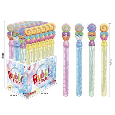 China Blowing Bubbles Fun Lollipop Bubble Wands Summer Toy For Kids Candy Bubble Stick Toy for sale