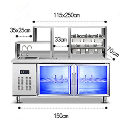 China Counter Design Modern Popular Milk Tea Shop Boba Tea Counter Set Bubble Tea Machine for sale