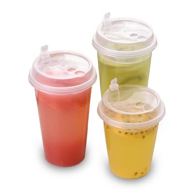 China Custom Disposable Bubble Plastic Soft Plastic Clear Tea Cup Yogurt Cups Beverage Logo Mug for sale