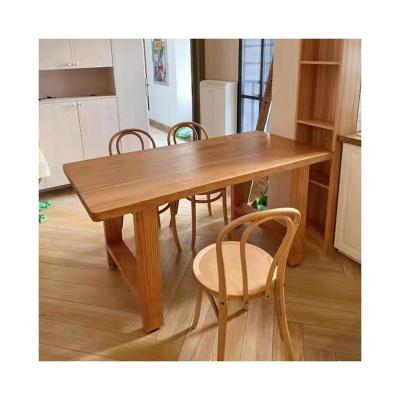 China Wholesale (Full Size) Modern Design Adjustable Home Furniture Solid Wood Dining Table With Chairs Modern Rectangular Dining Table for sale