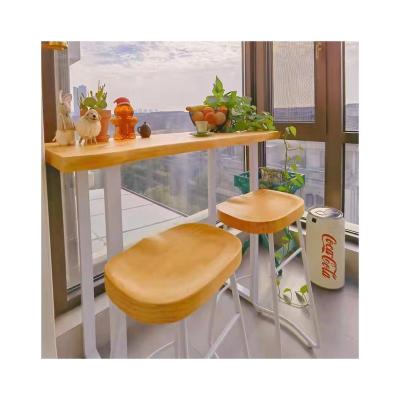 China High bar table home balcony minimalist Nordic solid wood window built-in table against the wall milk tea shop bar for sale