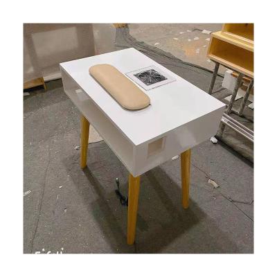 China Wind Vacuum Cleaner Manicure Table Log Modern Japanese Style With Double Drawer Storage Manicure Table for sale