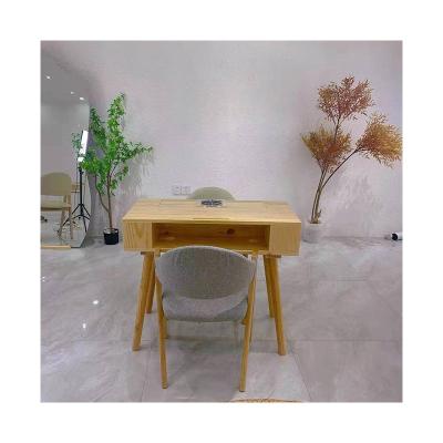 China Modern high quality solid wood manicure table and chair set Russian style with vacuum log multifunctional manicure table for sale