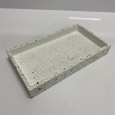 China Sustainable Terrazzo Tray In Concrete/Decor/Bathroom Amenity for sale