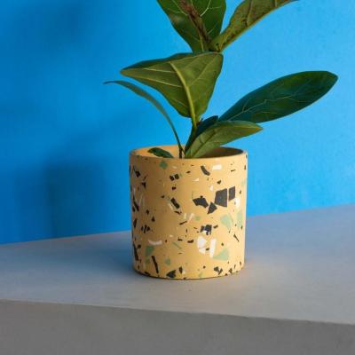 China Terrazzo planter/viable yellow pot/home decor/heater for sale