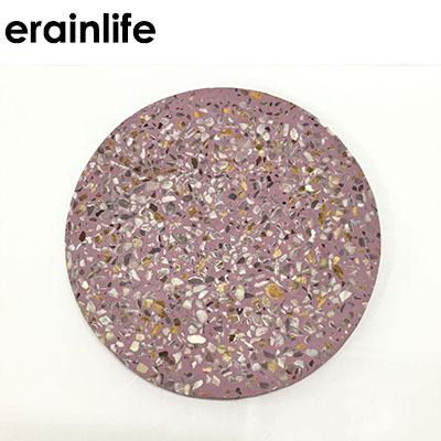 China High Quality Customized Viable Purple Terrazzo Round Tray for sale