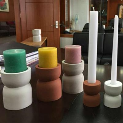 China Simply Natural Life Handmade Concrete Christmas Tealight Candle Holder Decoration for Home Hotel Bar for sale