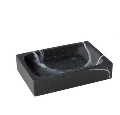 China Soap Dish / Durable Matt Black Marble Effect Bathroom Accessories For Bathroom for sale