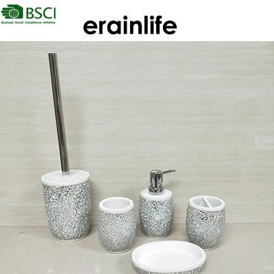 China Viable Creative Broken Glass Bling Effect Resin Hotel Bathroom Set Bathroom Accessories for sale