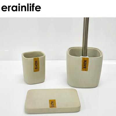 China Gray Cement Concrete Effect 3 PCs Bathroom Accessories Viable Set for sale