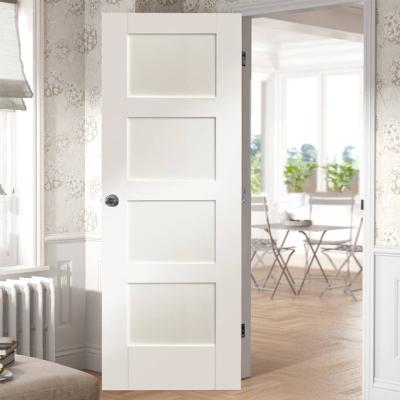 China Swing Mode MDF French Door Shaker Door White Lacquer Interior For Living Room Rome Bedroom Kitchen White Lacquer For Apartment for sale