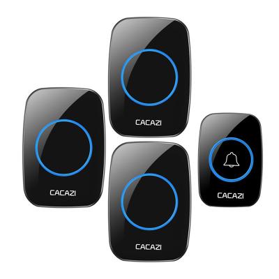 China Distinguish Front And Rear Doors EU Plug Doorbell 300M Long Range Waterproof Wireless Home Door Chime Battery 1 Button Smart Receiver for sale