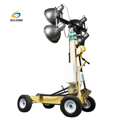 China High Quality Portable High Brightness Build Handle Halogen Mobile Mental Light Tower for sale