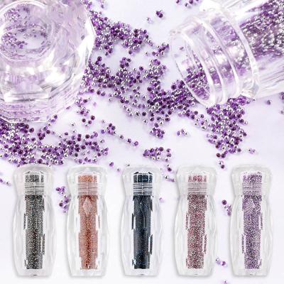 China Fashionable Wholesale Glass Micro Nail Art Decorations Ball Jars3D MiniBeads Pixie Crystal Rhinestones Tiny ab for sale