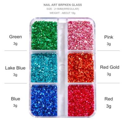 China Irregular Stone Crystal Nail Art Stone Colorful Crystal Backing DIY Art Nail Supplies Glass Flat Nail Stones for sale