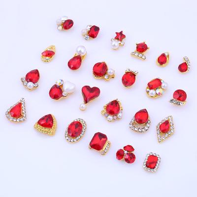 China Crystals Diamond Nail Rhinestones Art Supplies Accessories Big Heart Stones Nail Rhinestones 3D Diy Nail Crystals for sale