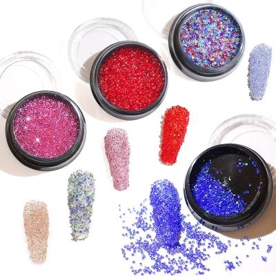 China 10 Colors Trendy Tiny Glass Fake Stones 3d Diamond Mini Pointback Pixie Dust Crystal micro for nail art for sale