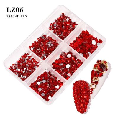 China Glass Rhinestones Back Flat Crystal Glass Nail Diamond In Box Round Flatback Rhinestone AB Rhinestones Dropship Amazon for sale