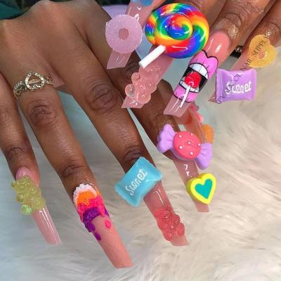 China 2022 Fashionable Kawaii Candy Decoration Resin Nail Art Charms 3d Nail Decoration Candy Accessories For Diy Manicure for sale