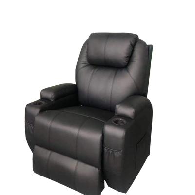 China Electric Recliner Sofa Cupholder Recliner Sofa Chair Extendable Pure Black Lift Chair for sale