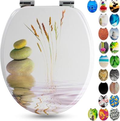 China Slow-end Toilet Seats MDF 18 Inch Colorful Printing Toilet Seat for sale