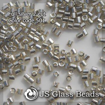 China High Quality Fashion JS Glass Seed Beads - Uni-Silver 501# Metallic 2-CUT Beads For Garment And Jewelry for sale