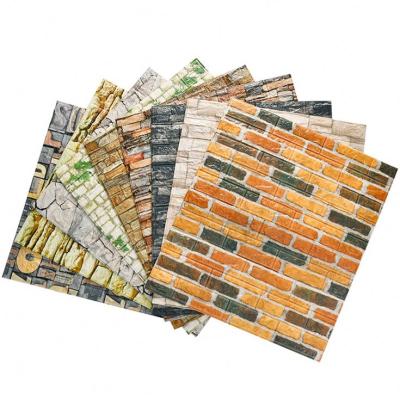 China Moistureproof Waterproof 3D Aluminum Faced Foam Panel Pe Foam 3d Wall Stickers Brick Pattern Waterproof Se for sale