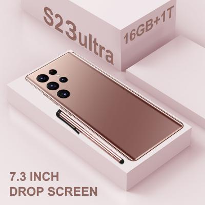 China 2023 Original NEW S23 ultra s23 large screen 7.2 inch 16G+ 1TB face SIM Card 7.2 unlock smart mobile phone Android 12 unlock cell phone for sale