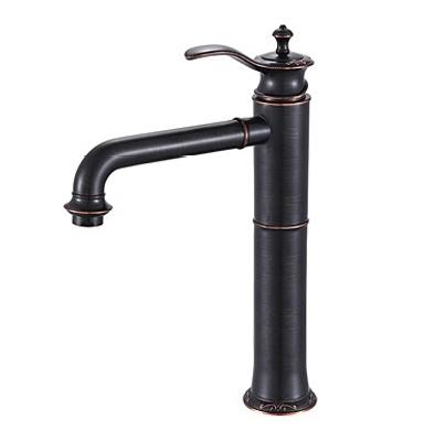 China Metered Faucets Luxury Black Finish Wash 3 Hole Basin Faucet Mixer for sale